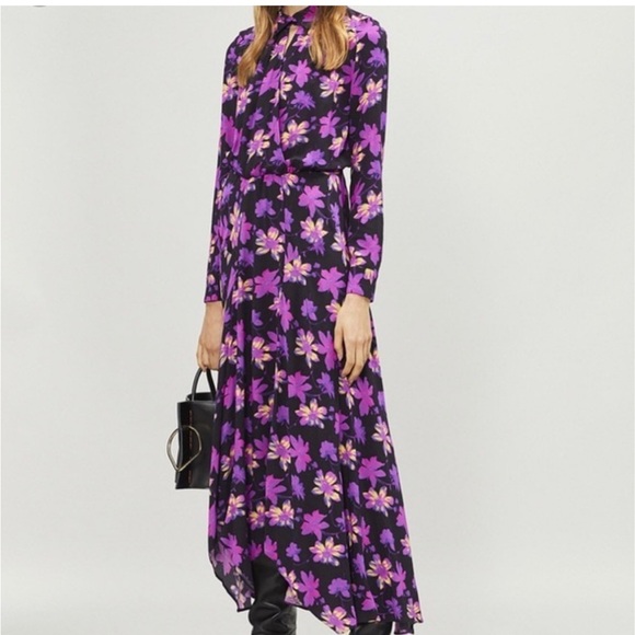 Maje Dresses & Skirts - Maje Ritunia Shirt Collar Floral Print Maxi Dress